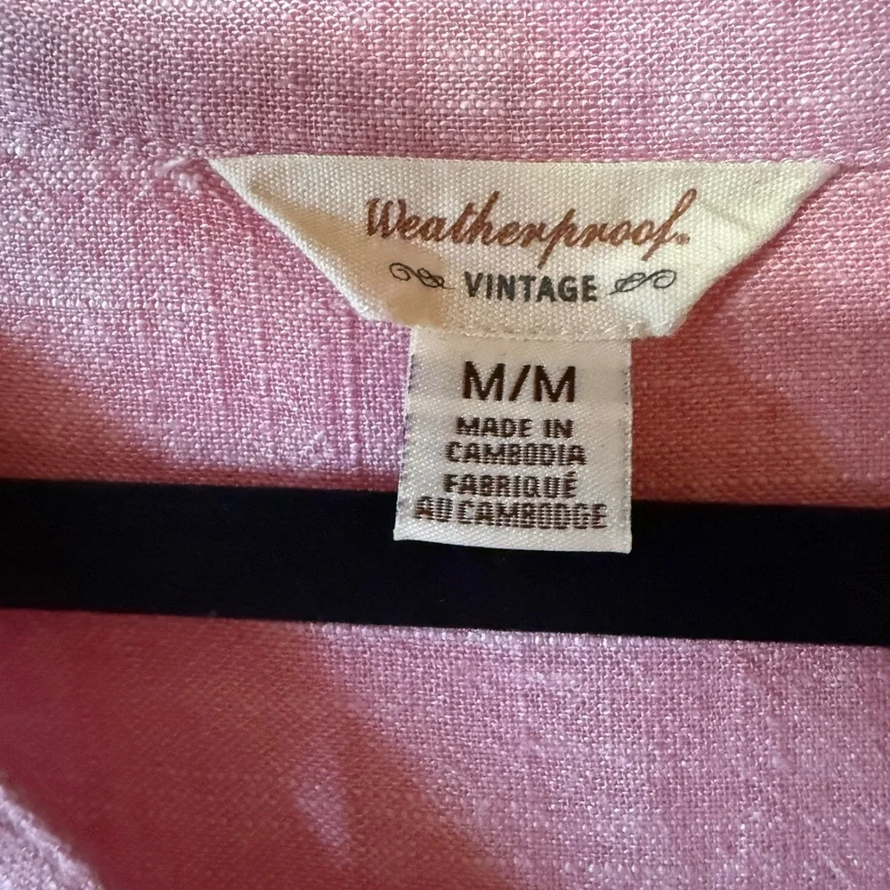 Short-Sleeve Pink Button-Front Linen Top by Christopher & Banks NEW no tag - Picture 2 of 5